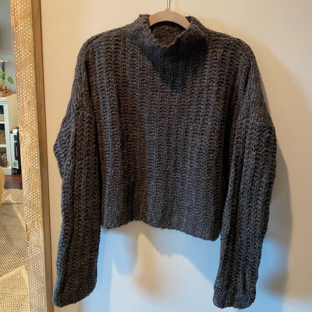 Aerie Cropped Mockneck Sweater
